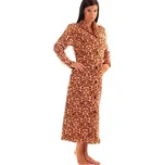 Dámský dlouhý župan na knoflíky VICTORIA hnědá - M