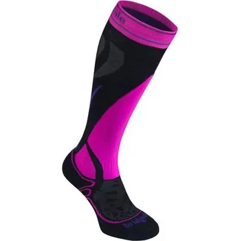 Dámské ponožky Bridgedale Dámské podkolenky Bridgedale Ski Midweight black-fluro pink