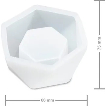 Dóza na potraviny Manumi Silikonová forma na odlévání křišťálové pryskyřice hexagon dóza 75x66x37mm