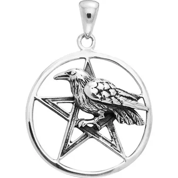Přívěsek HAVRANÍ PENTAGRAM, stříbrný přívěsek