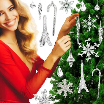 Vánoční ozdoba Velká Sada Akrylových Vánočních Ozdob 50 ks na Stromeček