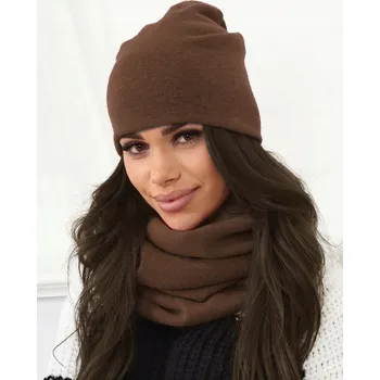 Čepice Fashionweek Moderni zimní set čepice a šála,pletený tunel ZIZI20/K6 Barva: Mocca, Velikost: Universal