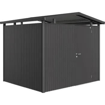 Zahradní stavba Domek na nářadí Biohort PANORAMA P3, tmavě šedý, jednokřídlé dveře BH14040