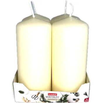 Svíčka Svíčka válec krémová 11x5 cm SET 4ks