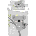 Šedé bavlněné dětské povlečení do postýlky 100x135 cm Koala "Sweet Dreams" – Jerry Fabrics ID_1825400