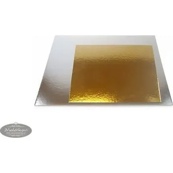 FunCakes Dortová podložka zlatá a stříbrná (oboustranná) čtverec - 20x20 cm - 1 ks