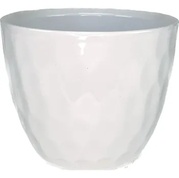 Květináč keramický Carve 13 cm bílý