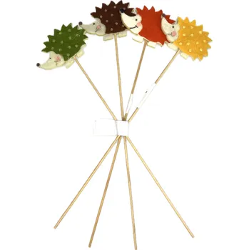 Ježek filc 5 cm na špejli mix barev Barva: Hnědá