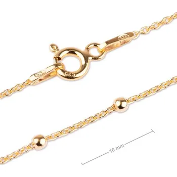 Náhrdelník Stříbrný řetízek se zapínáním 40cm pozlacený 24K zlatem