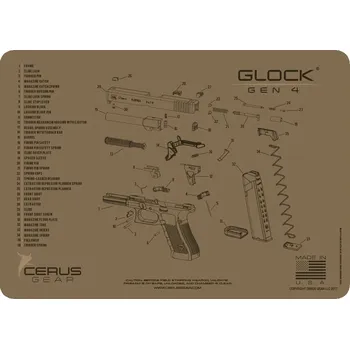 Čištění zbraně Cerus Gear MAT-GLK-G4-SCH-COY - Podložka pro čištění zbraní GLOCK GEN 4 SCHEMATIC COYOTE