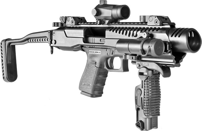 FAB Defense Karabinová konverze KPOS G2 pro Glock (17, 18, 19, 19X, 22, 23, 34, 35, 45) standardní pažba