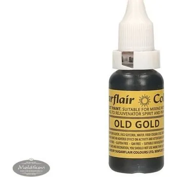 Potravinářské barvivo Sugarflair Colours Tekutá barva Old Gold zlatá 14 ml