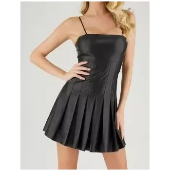 Dámské šaty Guess koženkové šaty (Luxusní černé šaty značky Guess)