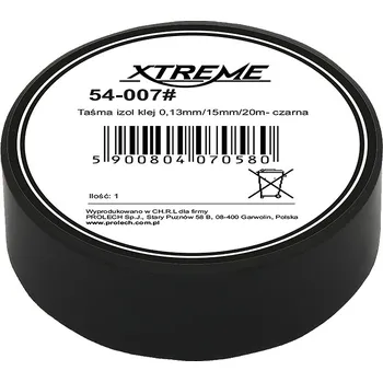 Izolační páska XTREME Izolační páska 0,13 mm/15 mm/20 m- černá 54-007#