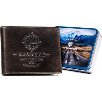 Peněženka Peterson pánská peněženka z přírodní kůže hnědá - muž