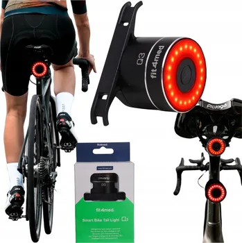 Cyklosvítilna Zadní světlo na kolo Fit4Med USB černé s akumulátorem, 4 režimy svícení