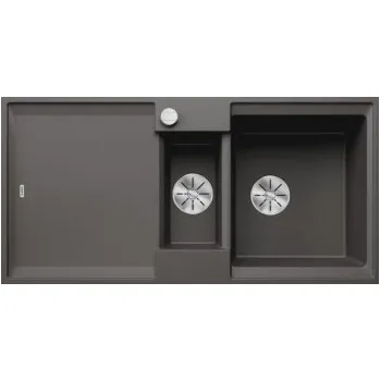 Granitový dřez Blanco ADIRA 6 S-F Silgranit šedá skála oboustranné provedení s excentrem - 527611