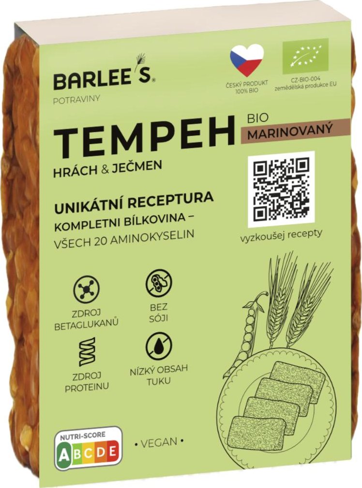 TEMPEH JEČMEN A HRÁCH BIO 200g - MARINOVANÝ