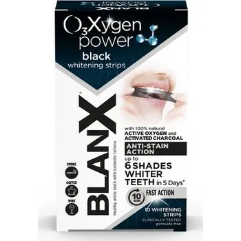Přípravek na bělení zubů BlanX Oxygen Power Whitening Black bělicí pásky 10 ks