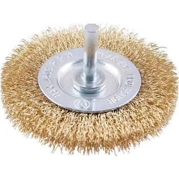 kartáč na vrtačku KARTÁČ OKRUŽNÍ, VLNITÝ, POMOSAZENÝ stopka 6mm FESTA Varianta: Kartáč rotační radiál vln. FESTA 75mm stopka