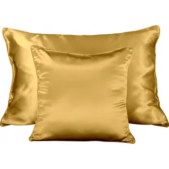 Polštář 100% Hedvábný Povlak na Polštář 40x40 cm Polštář Povlečení Tmavě Zlatá