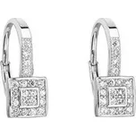 EG2196 Stříbrné náušnice čtverečky se zirkony