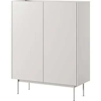 Komoda Vysoká komoda 97 cm dvoudveřová kovové nohy COLOR kašmír dub linea