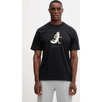 Pánské tričko Bavlněné tričko New Balance pánské, černá barva, s potiskem, MT53941BK 99X, vel. M