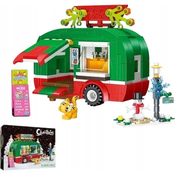 ostatní stavebnice STAVEBNICE VÁNOČNÍ FOOD TRUCK SVÁTEČNÍ PŘÍVĚS S JÍDLEM 315 DÍLKŮ