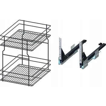 Cargo koš do spodní skříňky 40 cm 400 Grafit 2 patra s tlumením dovírání Rejs plný výsuv