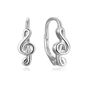 Náušnice NB-3781 Stříbrné náušnice houslový klíč - hudba