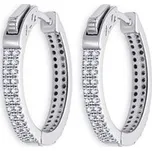 NB-3962 Stříbrné náušnice kruhy se zirkony