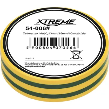 Lepicí páska XTREME Izolační páska 0,13 mm/15 mm/10 m - žlutá/zelená 54-006#