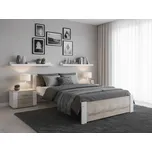 Postel IKAROS 90 x 200 cm, bílá/dub sonoma Rošt: Bez roštu, Matrace: Bez matrace