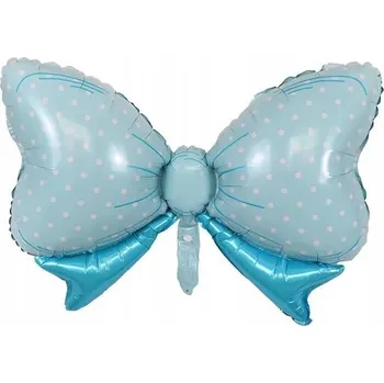 Balónek Fóliový narozeninový balónek mašlička modrá Baby Shower První Narozeniny