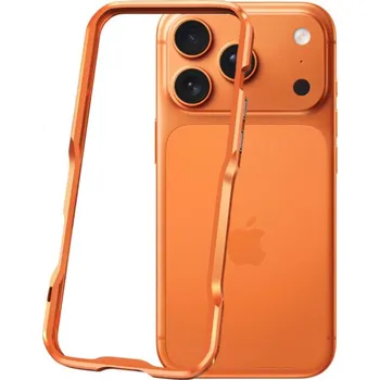 Pouzdro na mobilní telefon Luphie ochranný kovový rámeček pro iPhone 17 Pro Max - oranžový