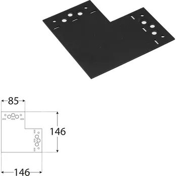 Tesařské kování DOMAX SD spojka pro stavbu pergol a houpaček Nastříkaný práškovou barvou černé (C) SDLPD 1 - 146 x 146 x 85 x 2.5 mm (6 ks)