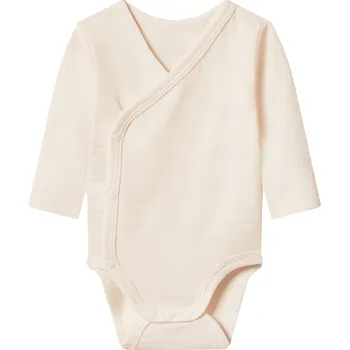 Kojenecký body lupilu® Dětské zavinovací body s dlouhými rukávy z merino vlny a hedvábí (béžová, 74/80)