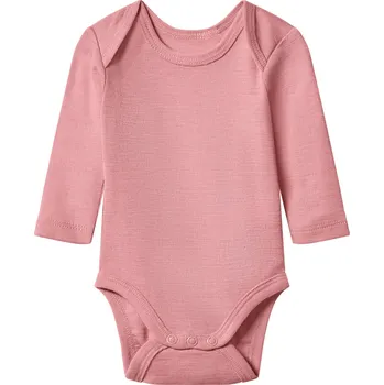 Kojenecký body lupilu® Dětské body s dlouhými rukávy z merino vlny a hedvábí (světle růžová, 74/80)