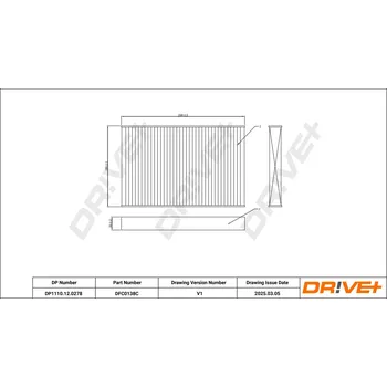 Kabinový filtr Kabinový (pylový) filtr DRIVE+ DP1110.12.0278