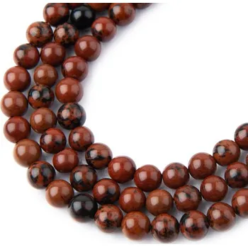 Korálek Korálky z minerálu Obsidián mahagonový 6 mm