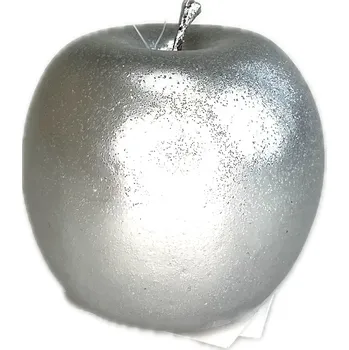 Vánoční dekorace Jablko plastové stříbrné pr. 8 cm