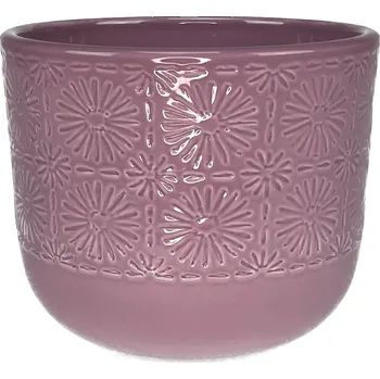 Obal na květináč Obal keramický Struktur pr.12 cm altrosa Lasur