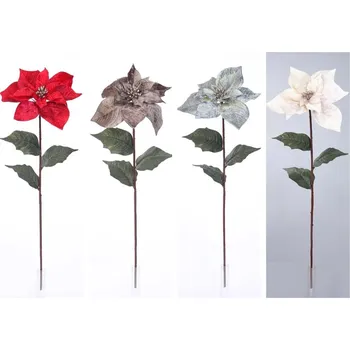 Vánoční dekorace Vánoční hvězda samet 65 cm LUX mix barev Barva: Červená