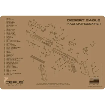 Sportovní střelba Cerus Gear MAT-DESERT-SCH-COY - Podložka pro čištění zbraní MAGNUM RESEARCH DESERT EAGLE SCHEAMTIC COYOTE NEW