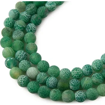 Dětské navlékací korálky Korálky z minerálu Zelený praskaný achát matný 6 mm