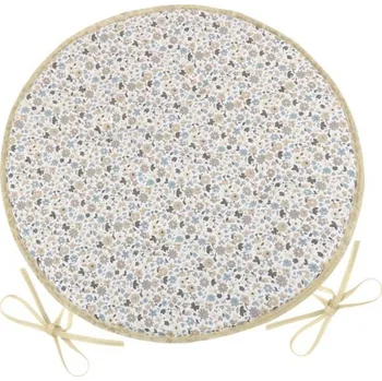 Podsedák Bellatex Sedák EMA kulatý hladký Kvítek béžovomodrá , 40 cm, béžová