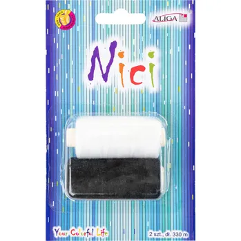 Nitě 2 ks na blistru - bílá a černá 581153