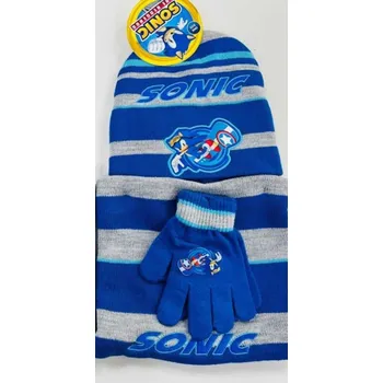 Kojenecká souprava Klučičí zimní set 3ks. SONIC modro/šedý