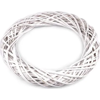 Proutěný věnec Ø40 cm - 1 bílá